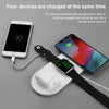 KT-W50A8 3 in 1 10W Multi-Function Bracket Wireless Charger for iPhones / iWatch / AirPods