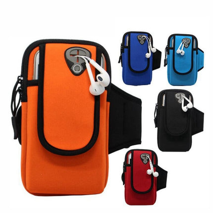 Running Mobile Phone Arm Bag Sports Mobile Phone Arm Sleeve, 10.5x19cm (Orange), 10.5x19cm (Light Blue), 10.5x19cm (Navy Blue), 10.5x19cm (Red), 10.5x19cm (Black)