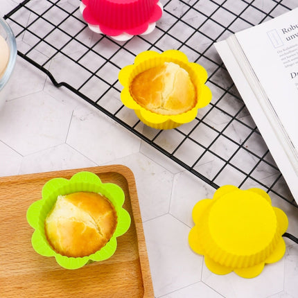 20 PCS DIY Baking Mold Macaron Lace Shape Silicone Cake Cup Pudding Egg Tart Muffin Cup Mold,Random Color Delivery, 20 PCS