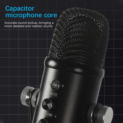 BM-86 USB Condenser Microphone Voice Recording Computer Microphone Live Broadcast Equipment Set, Cantilever Bracket Set, Standard+Small Blowout Prevention Net