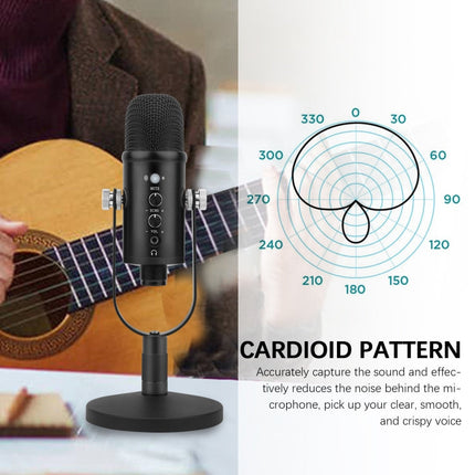 BM-86 USB Condenser Microphone Voice Recording Computer Microphone Live Broadcast Equipment Set, Cantilever Bracket Set, Standard+Small Blowout Prevention Net