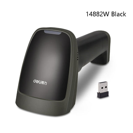 Deli  Wired And Wireless Scanner Drugstore Supermarket Catering Logistics Cash Register Scanner, 14882W (Black), 14882W (White)