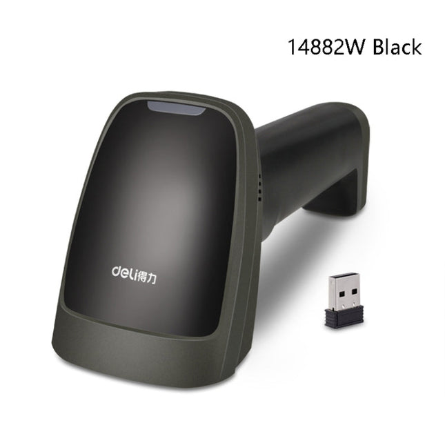 Deli  Wired And Wireless Scanner Drugstore Supermarket Catering Logistics Cash Register Scanner, 14882W (Black), 14882W (White)