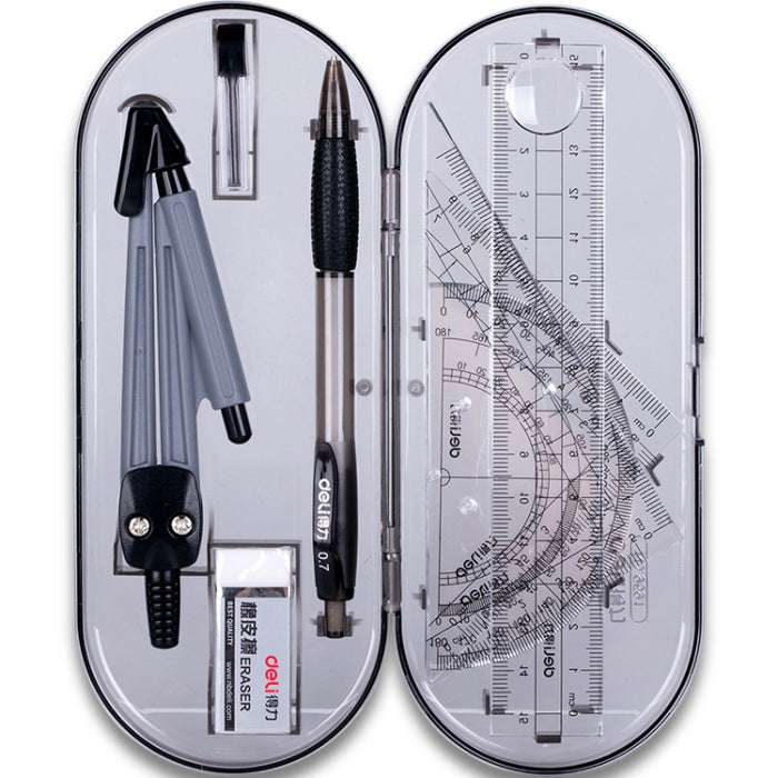 Deli 9591 Student Drawing Set 8 Piece Set Compass Ruler Set Student Stationery