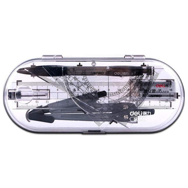 Deli 9591 Student Drawing Set 8 Piece Set Compass Ruler Set Student Stationery