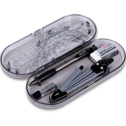 Deli 9591 Student Drawing Set 8 Piece Set Compass Ruler Set Student Stationery