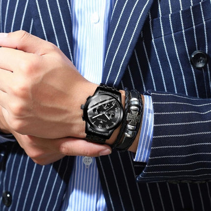 FNGEEN 4006 Men Automatic Mechanical Watch Waterproof Quartz Watch, Gold Blue Surface, Gold Black Surface, Gold White Surface, White Steel White Surface, White Steel Black Surface, White Steel Blue Surface, Black Steel Black Surface                    ...