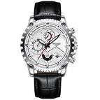 Black Leather White Steel White Surface