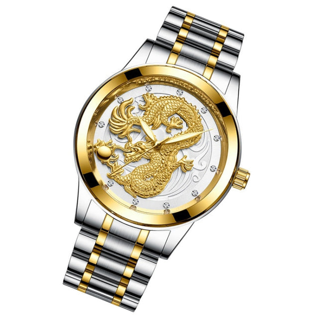 FNGEEN S666 Waterproof Luminous Non-Mechanical Watch Quartz Ultra-Thin Dragon Or Phoenix Pattern Couple Watch