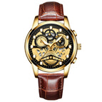 Brown Leather Full Gold Black Surface