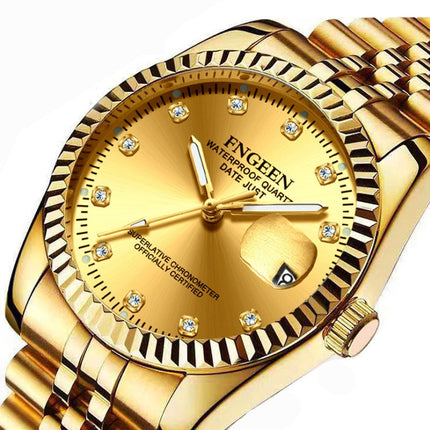 FNGEEN 7008 Men Fashion Diamond Dial Watch Couple Watch