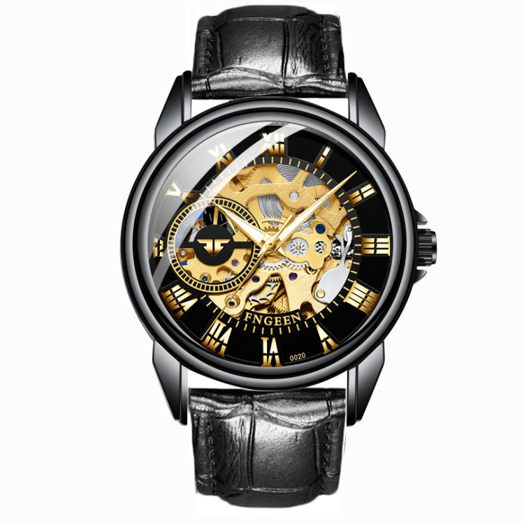 FNGEEN 0020 Men And Women Automatic Mechanical Watch Double-sided Hollow Business Watch, Steel Belt Full Gold Golden Surface, Steel Belt Full Gold White Surface, Steel Belt Full Gold Black Surface, Steel Strip White Steel Black Surface�����������������...