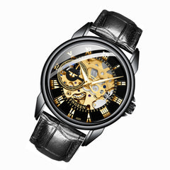 FNGEEN 0020 Men And Women Automatic Mechanical Watch Double-sided Hollow Business Watch, Steel Belt Full Gold Golden Surface, Steel Belt Full Gold White Surface, Steel Belt Full Gold Black Surface, Steel Strip White Steel Black Surface�����������������...