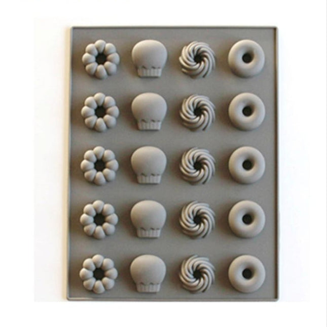 Silicone Cake Mold 25 Grid Fudge Hard Candy Silicone Biscuit Mold, Fruit, Donuts