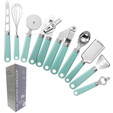 9 in 1 Plastic Handle Stainless Steel Kitchen Utensils Household Gadget Set