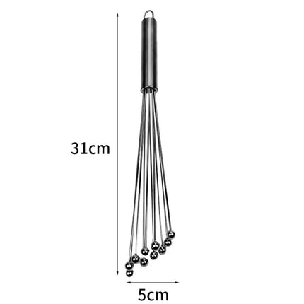 Manual Whisk Stainless Steel Glass Bead Egg Whisk Kitchen Household Hand-Held Baking Tools Type A 12 Inch, Type A 12 Inch, Type A 10 Inch, Type B 12 Inch, Type B 10 Inch, Type C 12 inch, Type C  10 Inch