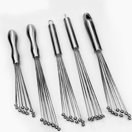 Manual Whisk Stainless Steel Glass Bead Egg Whisk Kitchen Household Hand-Held Baking Tools Type A 12 Inch, Type A 12 Inch, Type A 10 Inch, Type B 12 Inch, Type B 10 Inch, Type C 12 inch, Type C  10 Inch