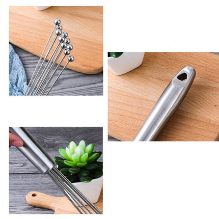 Manual Whisk Stainless Steel Glass Bead Egg Whisk Kitchen Household Hand-Held Baking Tools Type A 12 Inch, Type A 12 Inch, Type A 10 Inch, Type B 12 Inch, Type B 10 Inch, Type C 12 inch, Type C  10 Inch