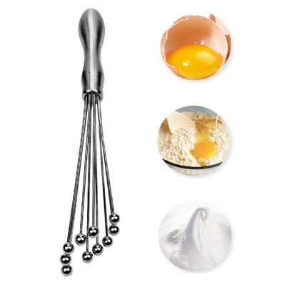 Manual Whisk Stainless Steel Glass Bead Egg Whisk Kitchen Household Hand-Held Baking Tools Type A 12 Inch, Type A 12 Inch, Type A 10 Inch, Type B 12 Inch, Type B 10 Inch, Type C 12 inch, Type C  10 Inch