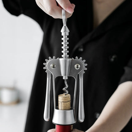 Kitchen Multifunctional Manual Wine Zinc Alloy Bottle Opener, Zinc Alloy Silver