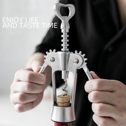 Kitchen Multifunctional Manual Wine Zinc Alloy Bottle Opener, Zinc Alloy Silver