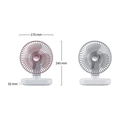 D77 Desktop Automatic Shaking hHead Fan Mute Portable Home Office Dormitory USB Fan, Ivory, Rose Pink