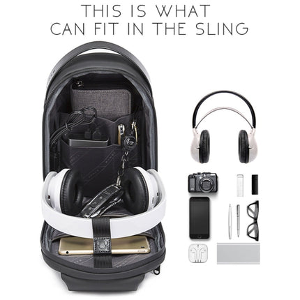 BANGE BG-7256 Men Chest Bag Waterproof EVA Hard Shell Messenger Bag