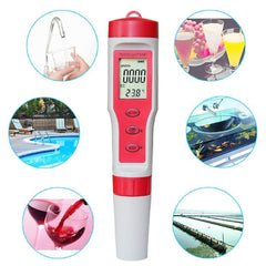 4-in-1 Portable PH/TDS/EC/TEMP Test Pen Multi-Function Water Quality Tester, 4-in-1 Test Pen