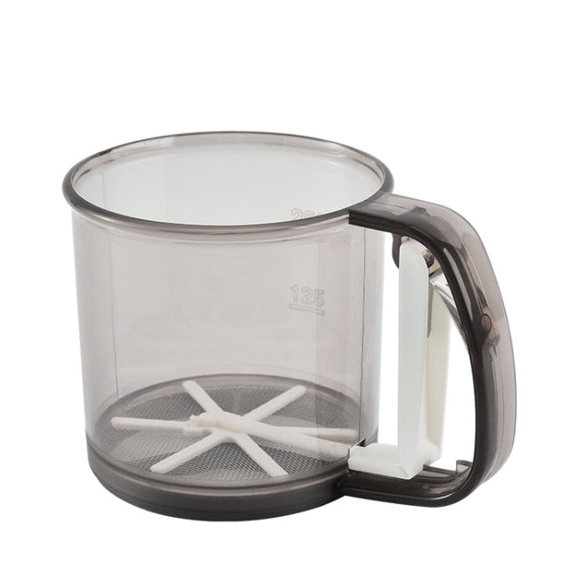 Convenient Hand-Held Flour Sieve Icing Sugar Sieve Baking Tool, Translucent Brown