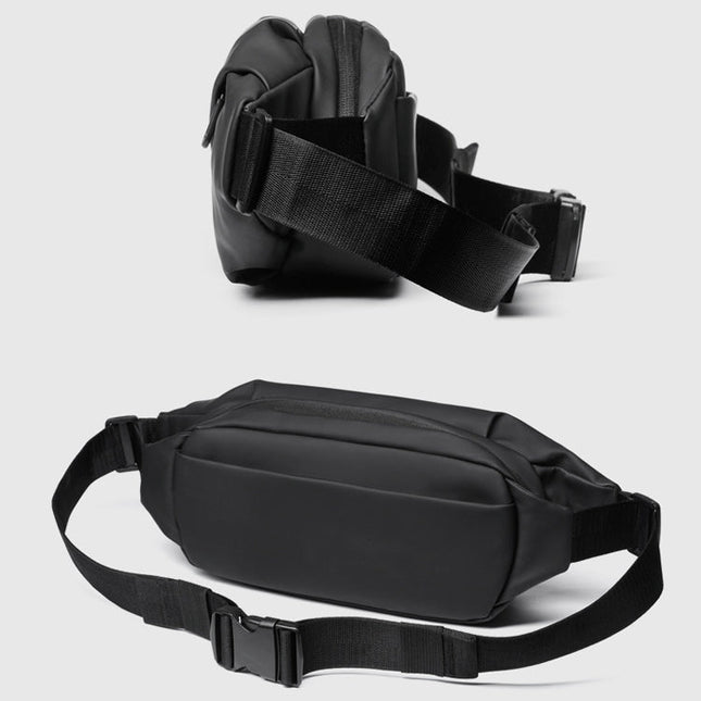 WEIXIER 8641 Men Running Waterproof Waist Bag Multifunctional Chest Bag Sports Leisure One-Shoulder Bag, Black, Dark Gray