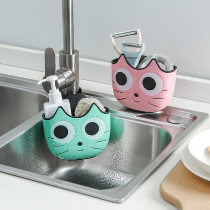 Kitchen Cartoon Multifunctional Sink Drain Hanging Bag Adjustable Buckle Bathroom Storage Basket