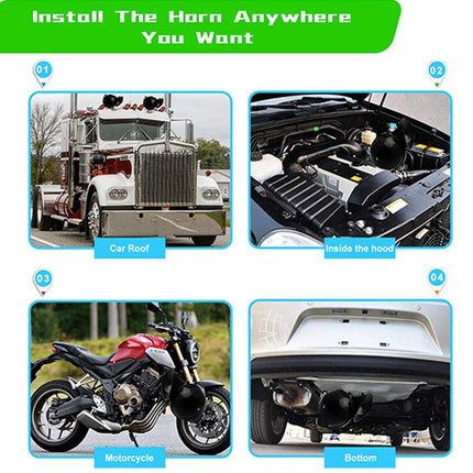 1 Pair 110BD 12V Motorcycle Electric Car Loud Single Sound Snail Speaker