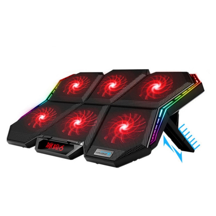 COOLCOLD RGB Notebook Radiator Six Fan Adjustable Laptop Cooling Base, 5V Speed  Colorful Version, 5V Touch 12 Symphony Version