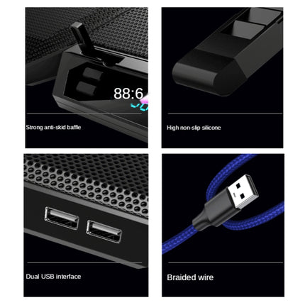 COOLCOLD RGB Notebook Radiator Six Fan Adjustable Laptop Cooling Base, 5V Speed  Colorful Version, 5V Touch 12 Symphony Version