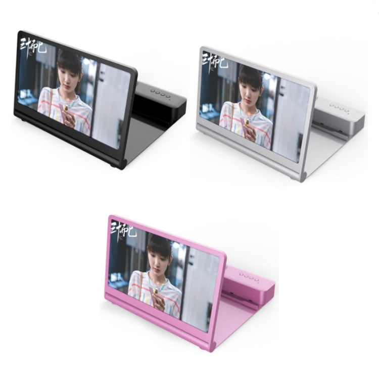 3D High-Definition Mobile Phone Screen Amplifier With Bluetooth Speaker Desktop Stand, Black, White, Pink