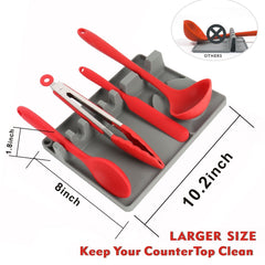 2 in 1 Kitchen Silicone Spoon Holder Shelf, Large (Gray), Medium (Gray), Large (Black), Medium (Black), Large (Red), Medium (Red), Large (Blue), Medium (Blue), Large (Orange), Medium (Orange), Large (Green), Medium (Green)
