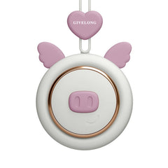 GIVELONG Hanging Neck Mini Rechargeable USB Fan Children Portable Leafless Fan, Piglet (Pink), Piglet (Blue), Piglet (Purple), Piglet (Green), Calf (Pink), Calf (Blue), Calf (Purple), Calf (Green), Rabbit (Pink), Rabbit (Blue), Rabbit (Purple)���������...