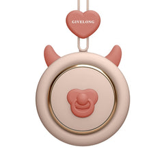 GIVELONG Hanging Neck Mini Rechargeable USB Fan Children Portable Leafless Fan, Piglet (Pink), Piglet (Blue), Piglet (Purple), Piglet (Green), Calf (Pink), Calf (Blue), Calf (Purple), Calf (Green), Rabbit (Pink), Rabbit (Blue), Rabbit (Purple)���������...