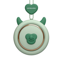 GIVELONG Hanging Neck Mini Rechargeable USB Fan Children Portable Leafless Fan, Piglet (Pink), Piglet (Blue), Piglet (Purple), Piglet (Green), Calf (Pink), Calf (Blue), Calf (Purple), Calf (Green), Rabbit (Pink), Rabbit (Blue), Rabbit (Purple)���������...