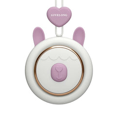 GIVELONG Hanging Neck Mini Rechargeable USB Fan Children Portable Leafless Fan, Piglet (Pink), Piglet (Blue), Piglet (Purple), Piglet (Green), Calf (Pink), Calf (Blue), Calf (Purple), Calf (Green), Rabbit (Pink), Rabbit (Blue), Rabbit (Purple)���������...