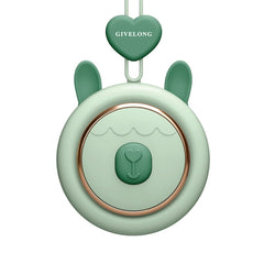 GIVELONG Hanging Neck Mini Rechargeable USB Fan Children Portable Leafless Fan, Piglet (Pink), Piglet (Blue), Piglet (Purple), Piglet (Green), Calf (Pink), Calf (Blue), Calf (Purple), Calf (Green), Rabbit (Pink), Rabbit (Blue), Rabbit (Purple)���������...