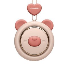 GIVELONG Hanging Neck Mini Rechargeable USB Fan Children Portable Leafless Fan, Piglet (Pink), Piglet (Blue), Piglet (Purple), Piglet (Green), Calf (Pink), Calf (Blue), Calf (Purple), Calf (Green), Rabbit (Pink), Rabbit (Blue), Rabbit (Purple)���������...