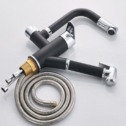 Kitchen Pull-Out Double Faucet Water Table Hot And Cold Water Faucet, Wheel Bending Pull, Round Spray Pull, Cube Spray Pull, Round Universal Distortion, Cube Universal Distortion