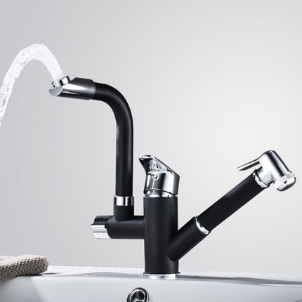 Kitchen Pull-Out Double Faucet Water Table Hot And Cold Water Faucet, Wheel Bending Pull, Round Spray Pull, Cube Spray Pull, Round Universal Distortion, Cube Universal Distortion