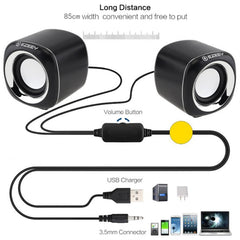 YEEZE A1 Multimedia USB2.0 Desktop Speaker Mini Computer Notebook Speaker, White Blue, White Green, White Purple, White Orange, Black Blue, Black Green, Black Purple, Black Prange, Electroplated Black Gold, Electroplated White, Electroplated Black�����...
