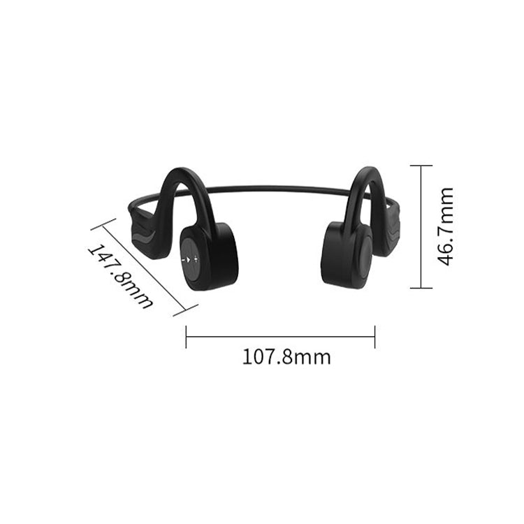 B20 Magnetic Suction Charging Bone Conduction Wireless Swimming Earphone, Gray, Red