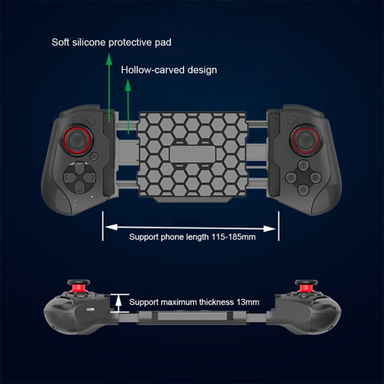 Mocute 060 Stretch Dual Joystick Bluetooth Gamepad For Android & IOS 13.4 or Above, Black