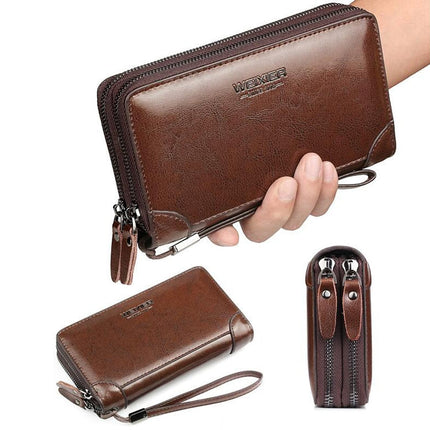 WEIXIER W88  Handbags Men Pu Hand Tested Handbags Multi-Function Wallet, Black, Brown