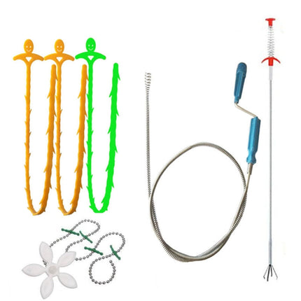 Kitchen Pipe Dredge Hook Sewer Toilet Anti-Blocking Sink Dredge Kit, Style:, 6 PCS/Set-1M, 6 PCS/Set-1.5M, 6 PCS/Set-3, 6 PCS/Set-4