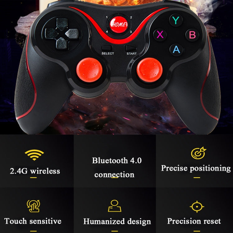 S6 Wireless Bluetooth Game Controller Handle With Bracket & Receiver For Android / IOS / PC, S6 With Bracket & Receiver